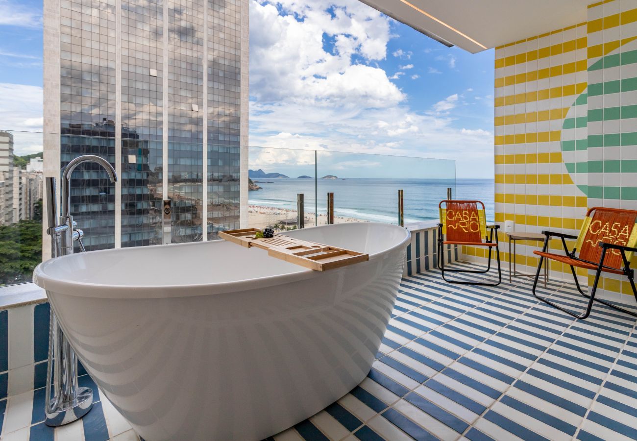 Apartamento em Rio de Janeiro - Vista para o Mar e Varanda com Banheira | Q23